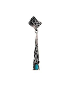 Sterling Silver Turquoise Ear Cuff Vintage